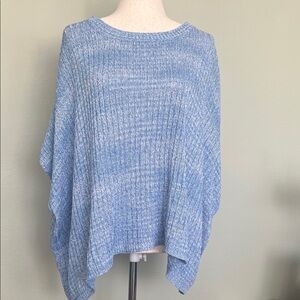 World Market Women's Blue Poncho Sweater - NWOT